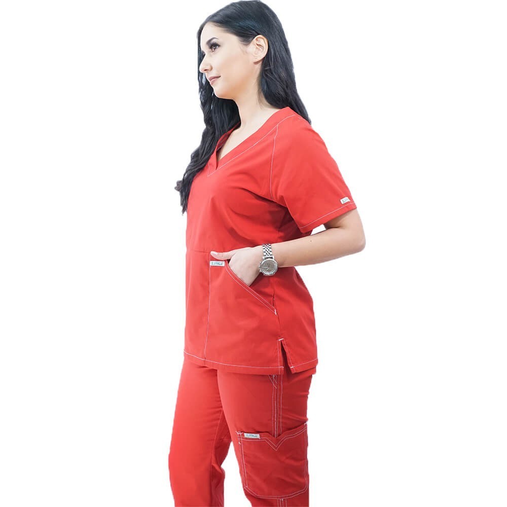 Costum medical Lotus 1, LK016, rosu