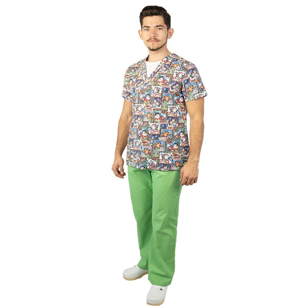 Bluza medicala imprimata Lotus 1