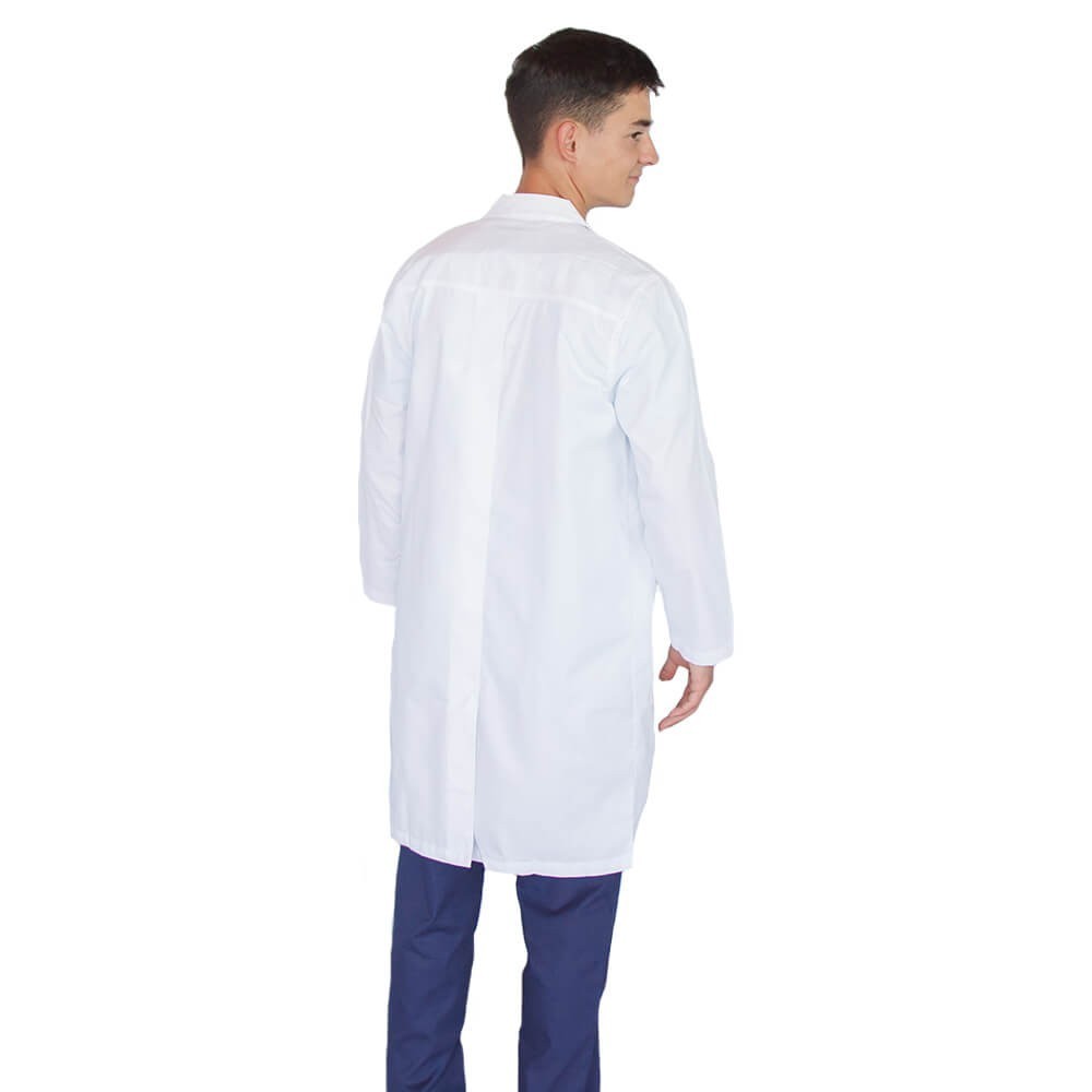 Halat alb cu maneca lunga, pentru barbati - A17