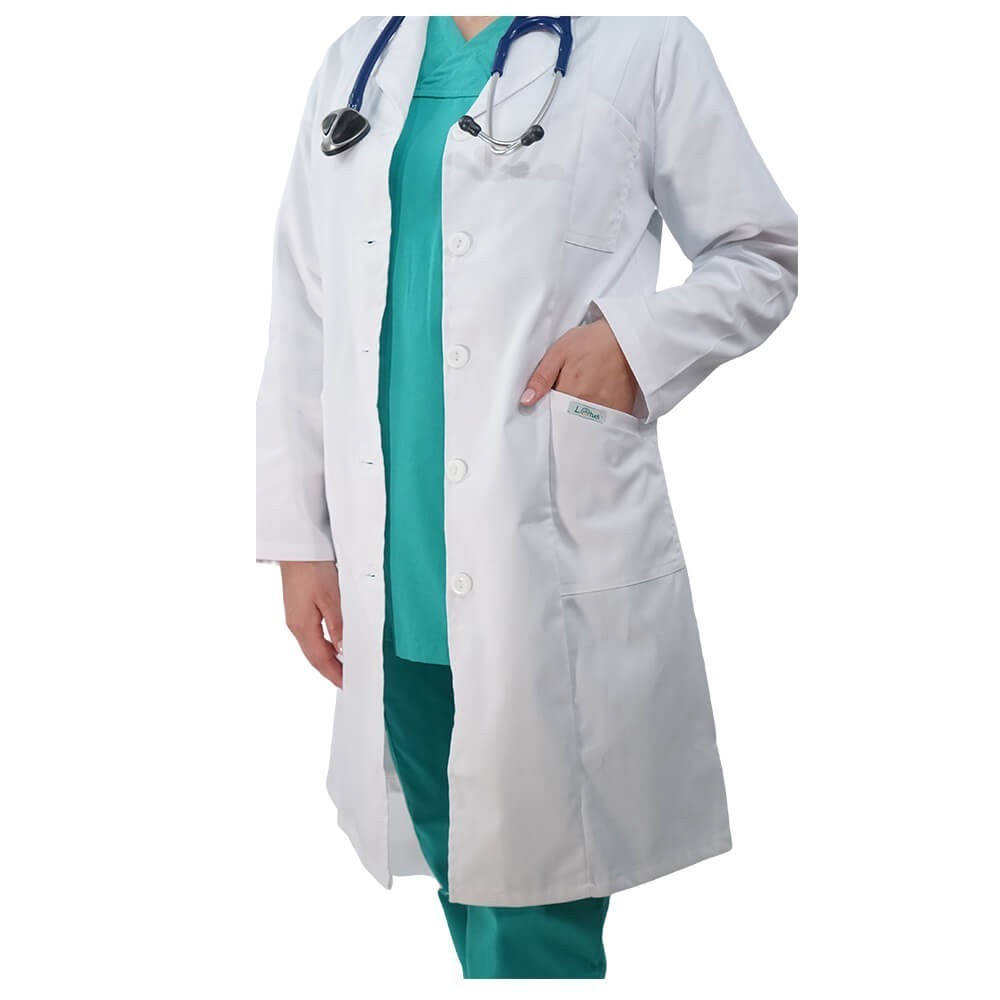 Halat alb cu maneca lunga, pentru femei - C17