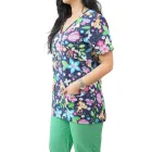 Bluza medicala imprimata Lotus 1, Monkey Flower