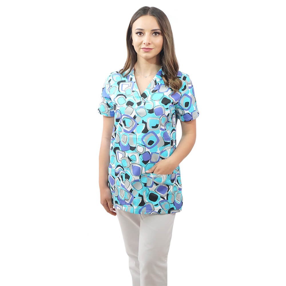 Bluza medicala imprimata Lotus 1