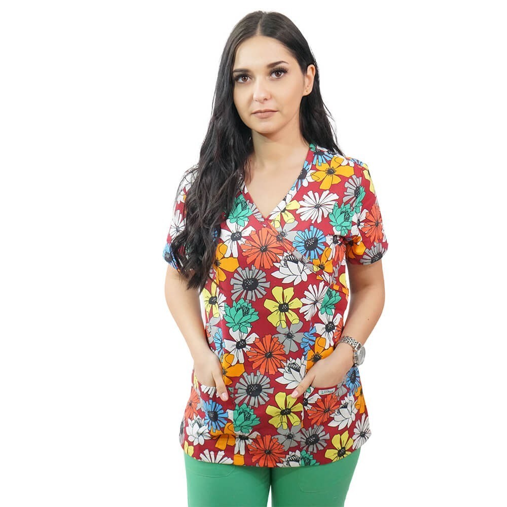 Bluza medicala imprimata Lotus 1