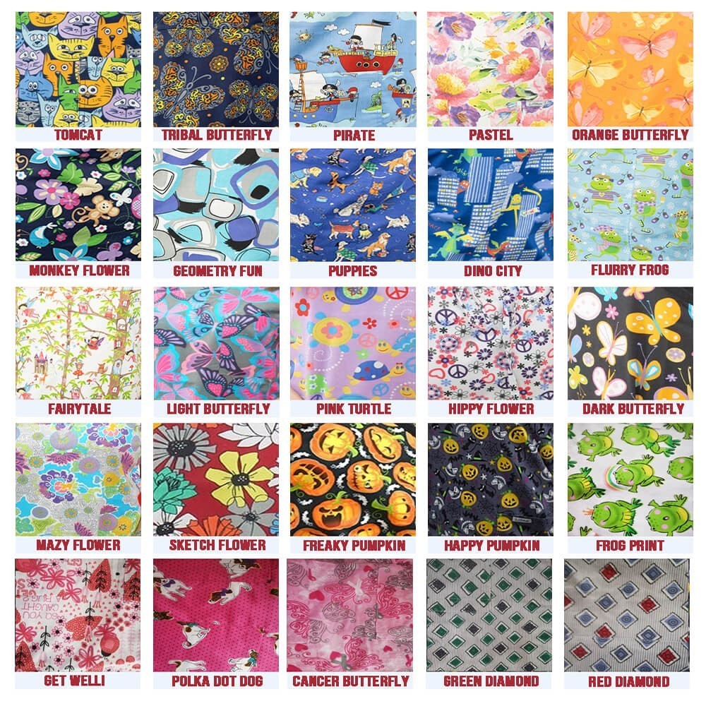 Bluza medicala imprimata Lotus 1, Sketch Flower