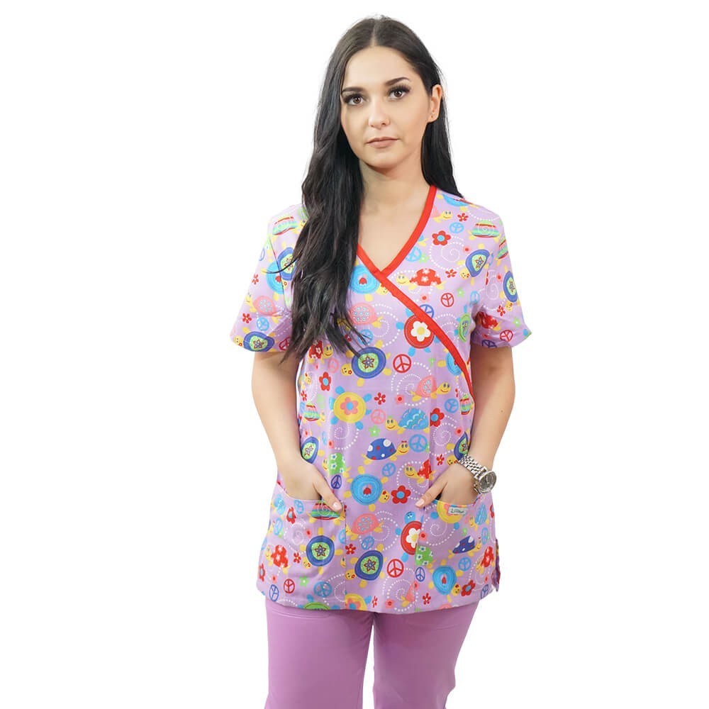 Bluza medicala imprimata Lotus 1