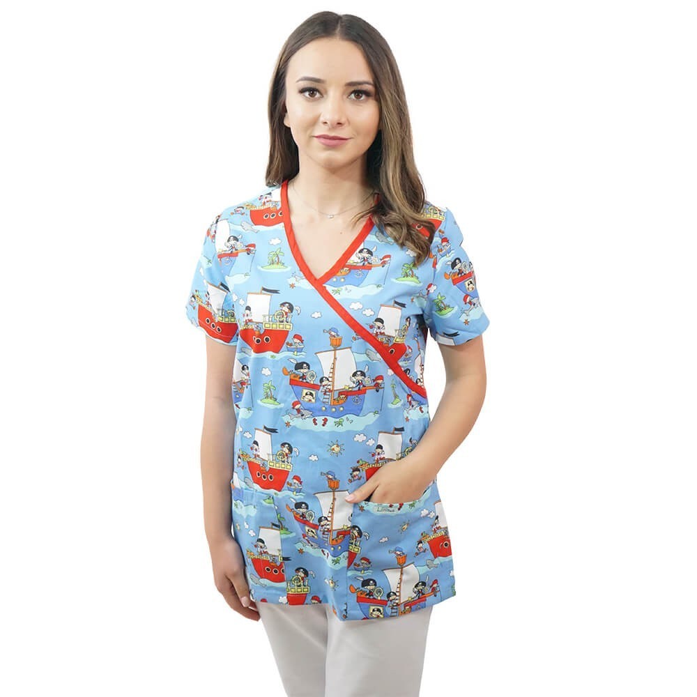Bluza medicala imprimata Lotus 1