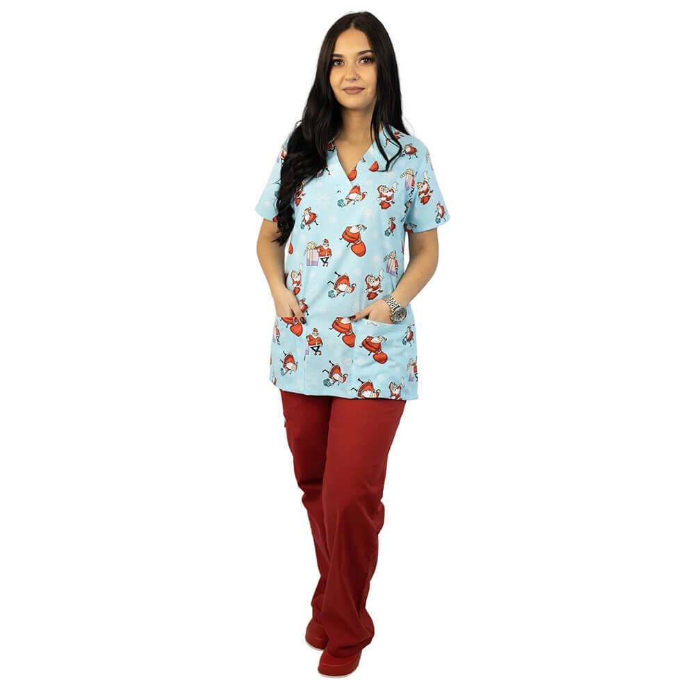 Bluza medicala imprimata Lotus 1