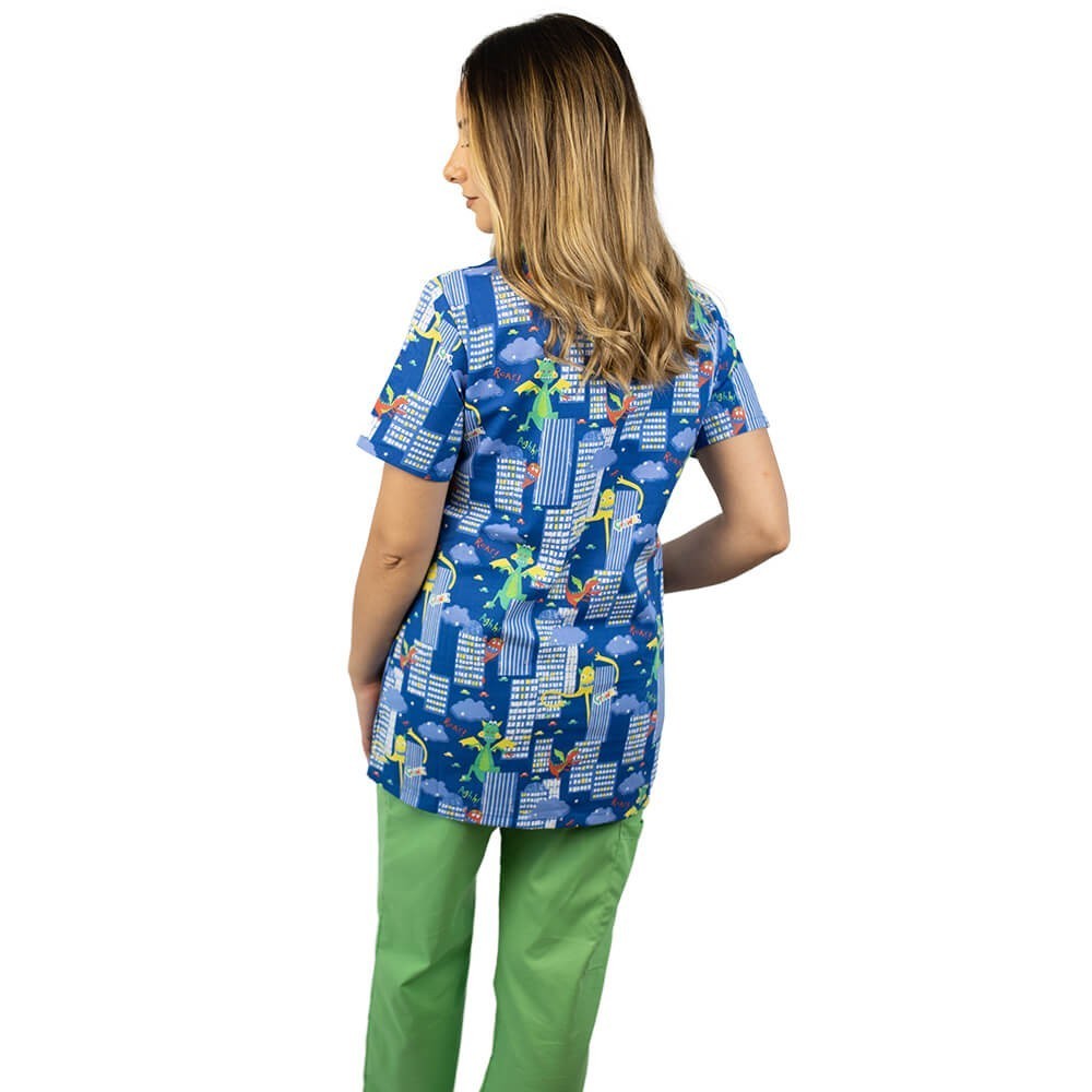 Bluza medicala imprimata Lotus 1
