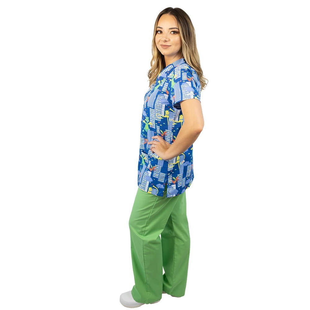 Bluza medicala imprimata Lotus 1