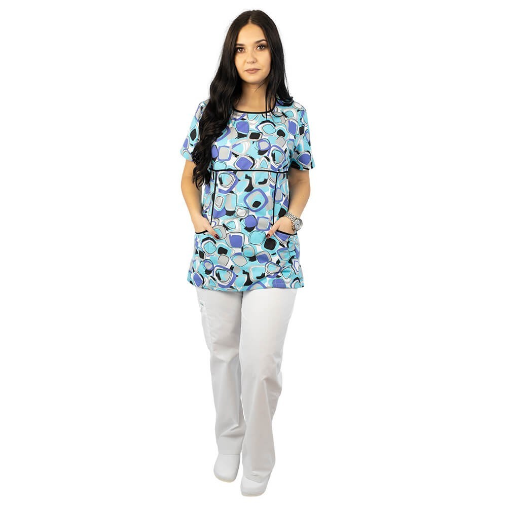 Bluza medicala imprimata Lotus 1