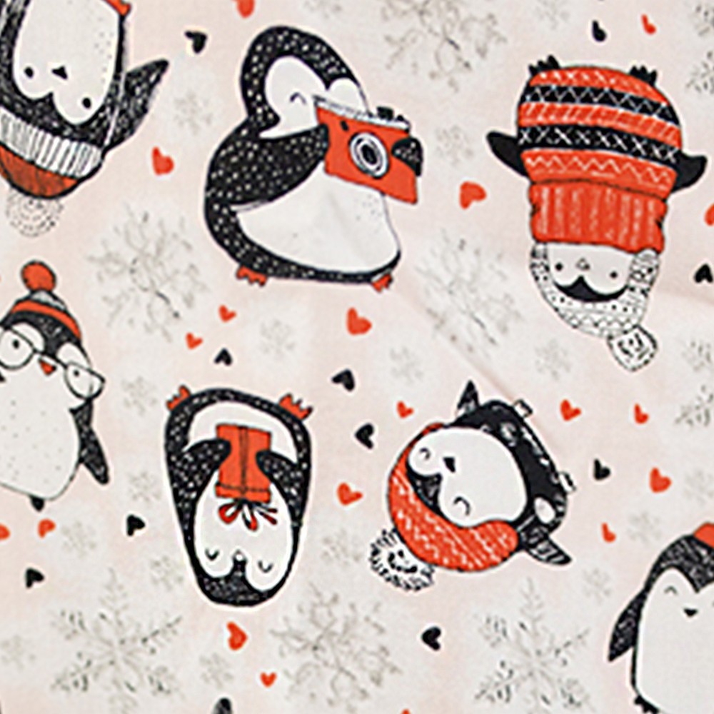 Bluza medicala imprimata Lotus 1, editie speciala de Craciun, Penguin