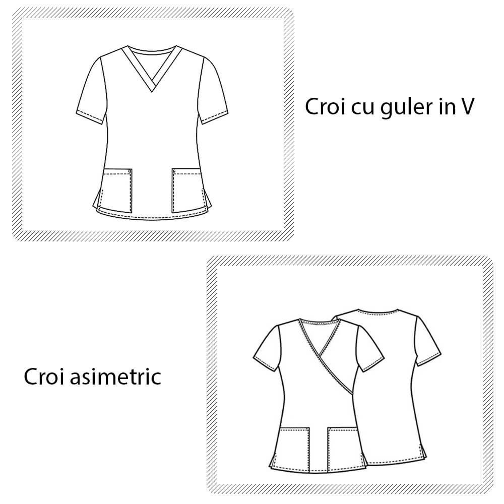 Bluza medicala imprimata Lotus 1, editie speciala de Craciun, White Christmas