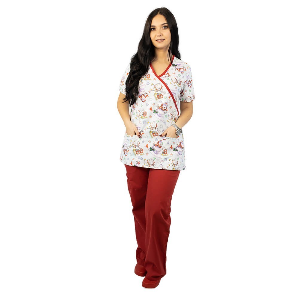 Bluza medicala imprimata Lotus 1