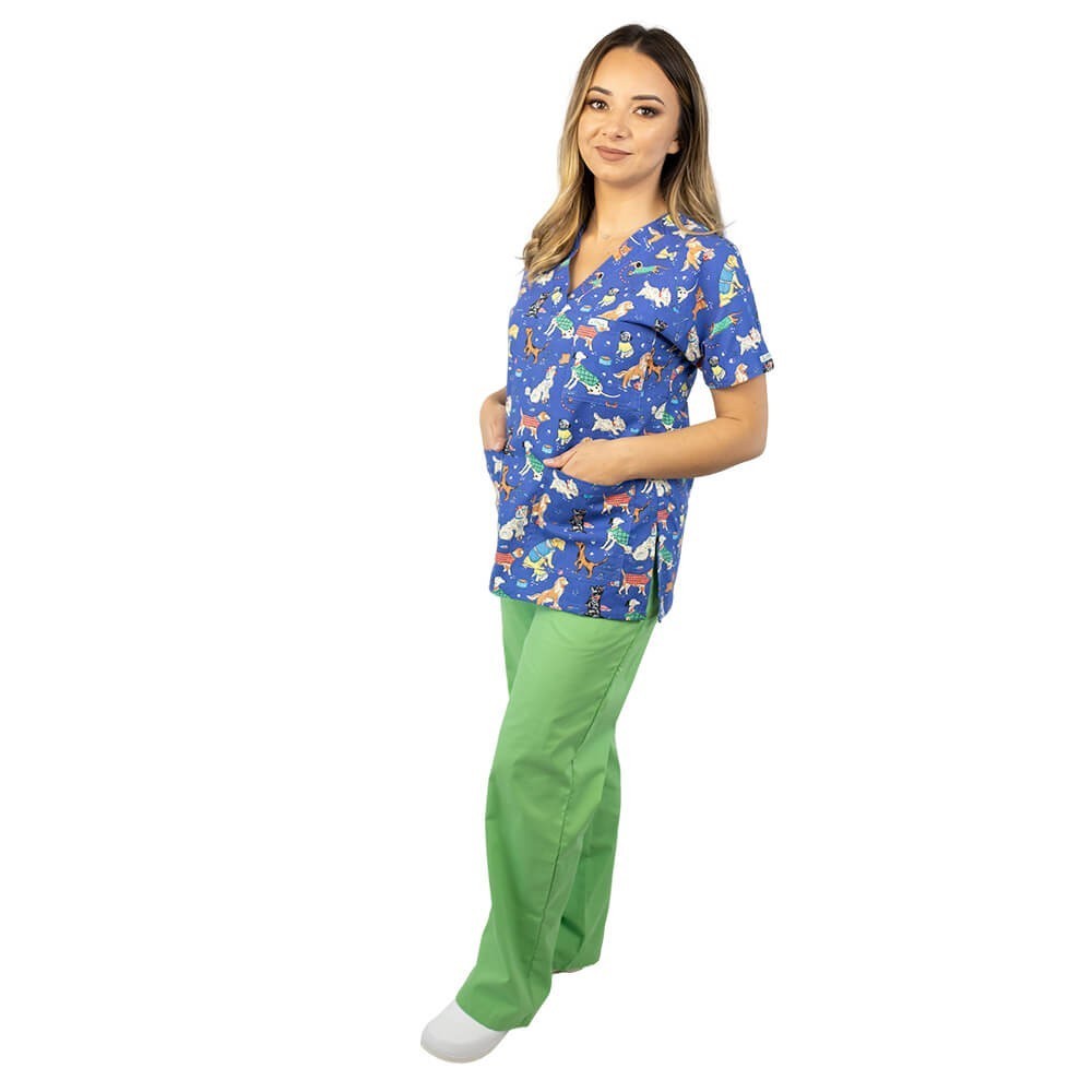 Bluza medicala imprimata Lotus 1, Puppies