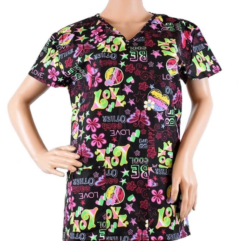 Bluza medicala imprimata Lotus 1