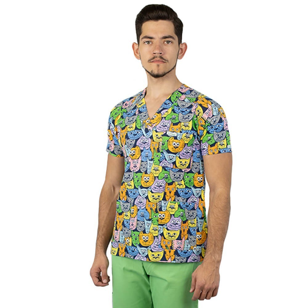 Bluza medicala imprimata Lotus 1