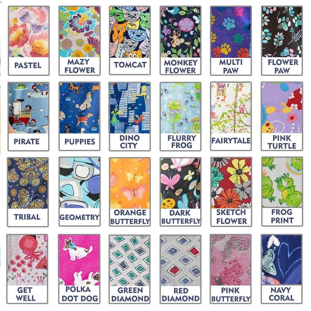 Bluza medicala imprimata Lotus 1, Polka Dot Dog