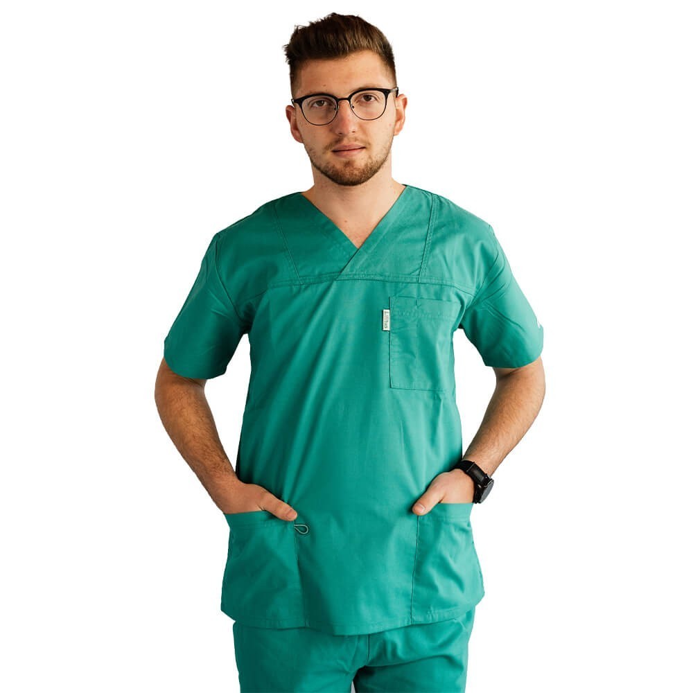 Costum medical Lotus 2, Basic 1, verde chirurgical