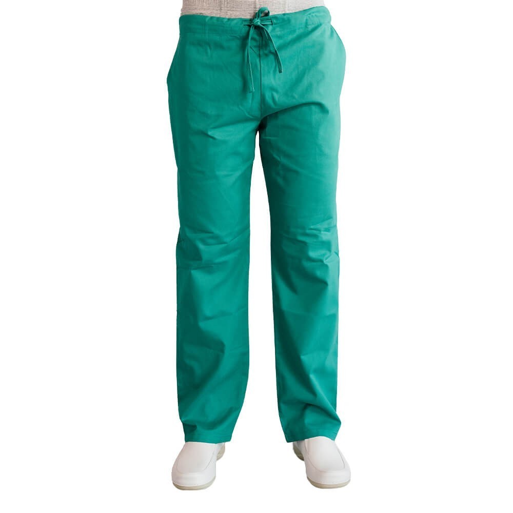 Costum medical Lotus 2, Basic 1, pantalon cu snur, verde chirurgical