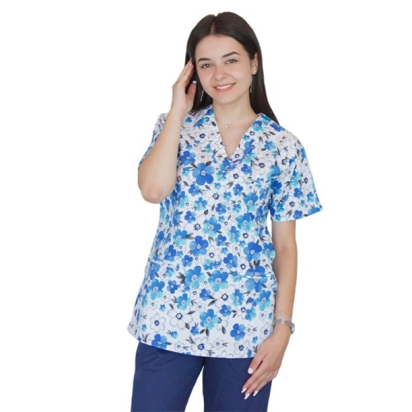 Bluza medicala imprimata Lotus 1