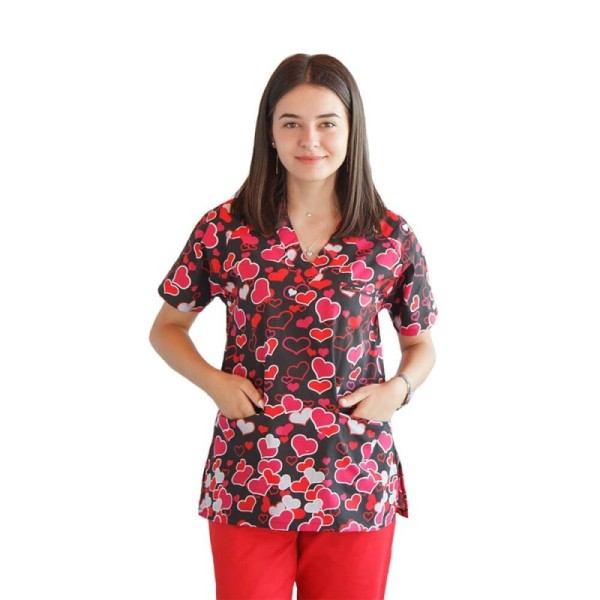Bluza medicala imprimata Lotus 1