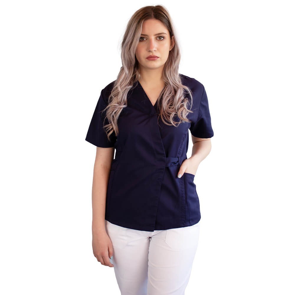 Bluza kimono cu maneca scurta Lotus 3, BBC, stretch, bleumarin