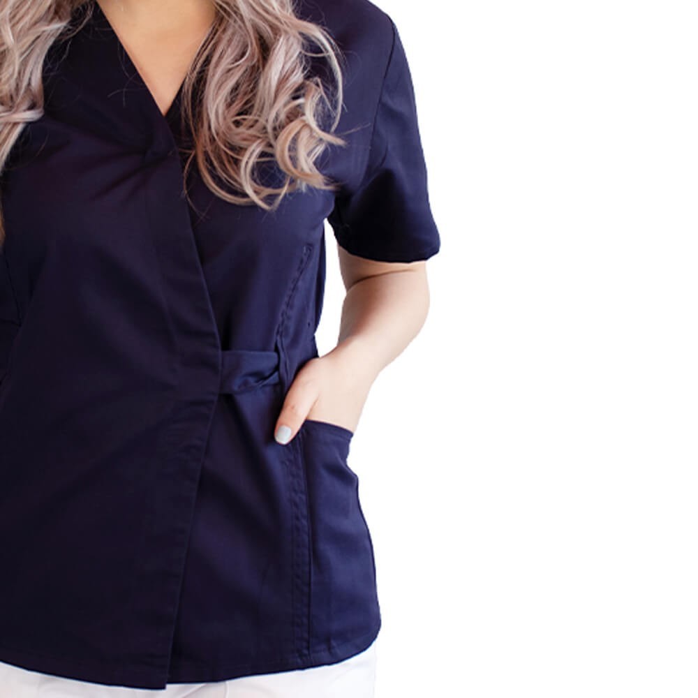 Bluza kimono cu maneca scurta Lotus 3, BBC, stretch, bleumarin