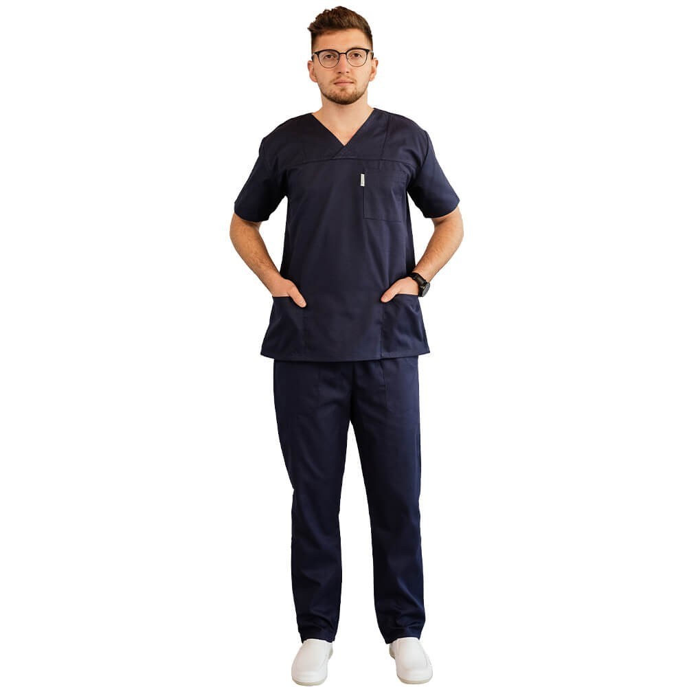 Costum medical Lotus 3, Basic 1 BBC, stretch, bleumarin