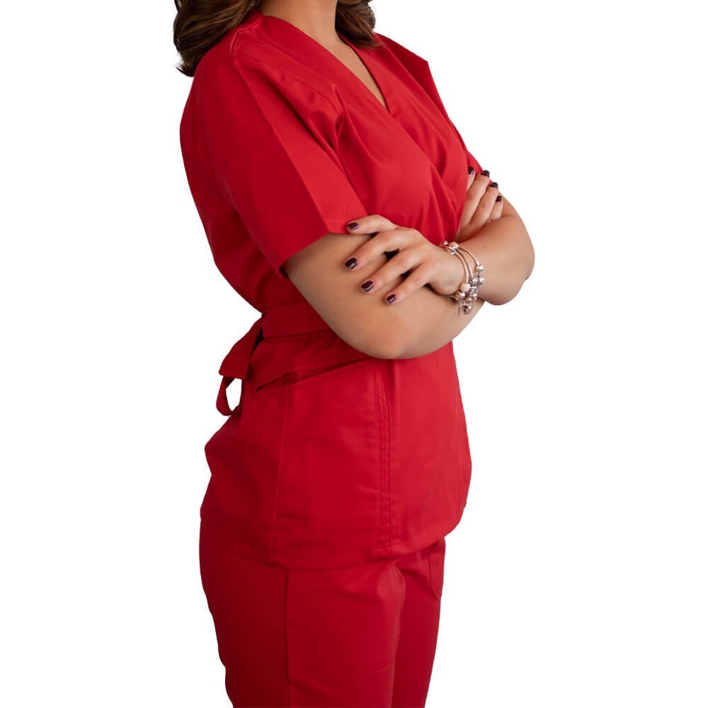 Bluza kimono cu maneca scurta Lotus 3, BBC, stretch, rosu