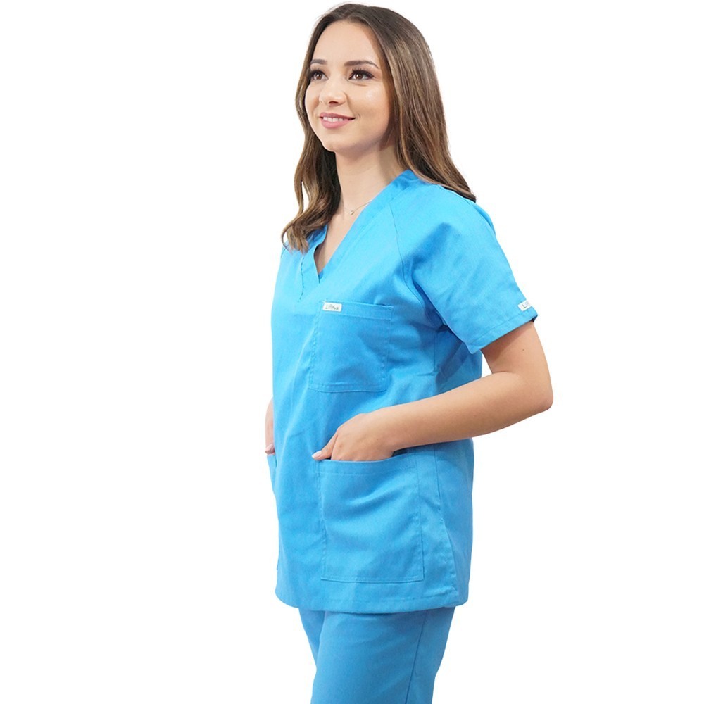 Costum medical Lotus 1, Basic 2, albastru deschis