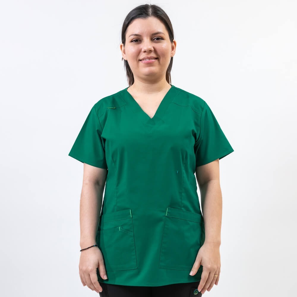 Costum medical Lotus Flex, stretch, verde hunter/negru, CVC-NP1 TS-SP4