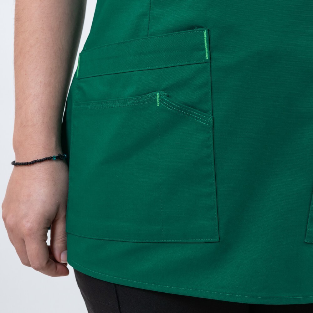 Costum medical Lotus Flex, stretch, verde hunter/negru, CVC-NP1 TS-SP4