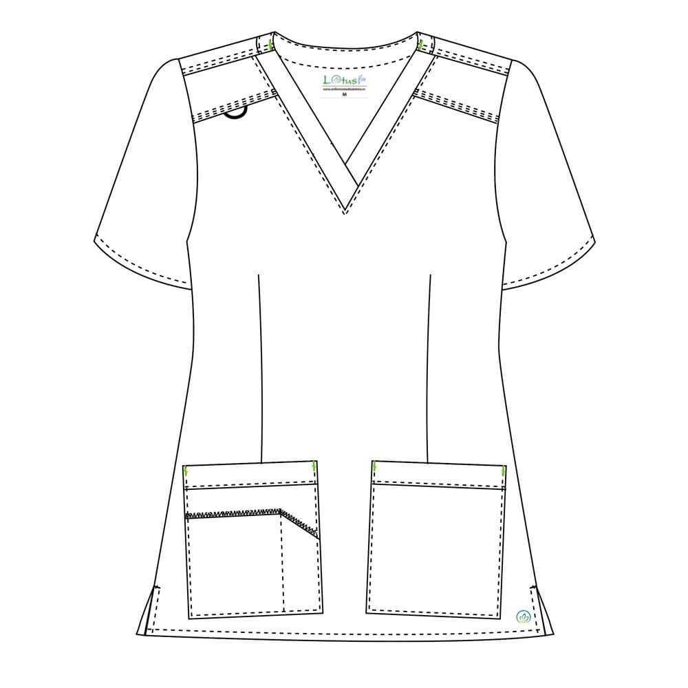 Costum medical Lotus Flex, stretch, verde hunter/negru, CVC-NP1 TS-SP4