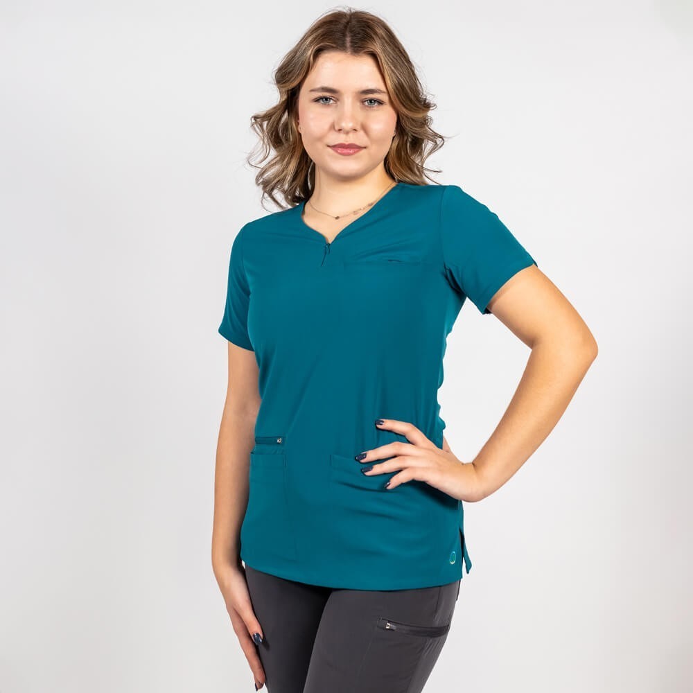 Costum medical Lotus Flex, stretch, turcoaz inchis/gri, TS-NP10 TS-SP3