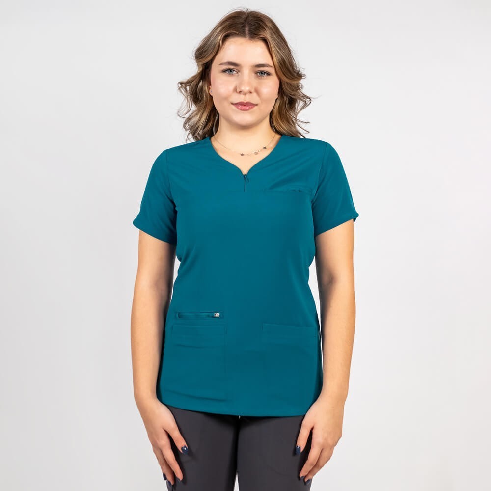 Costum medical Lotus Flex, stretch, turcoaz inchis/gri, TS-NP10 TS-SP3