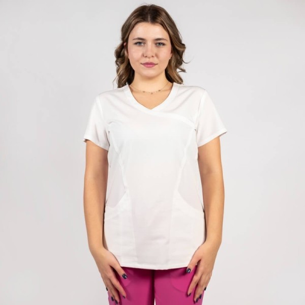 Costum medical Lotus Flex, stretch, alb/fucsia orhidee, TRS-NP13 TS-SP3