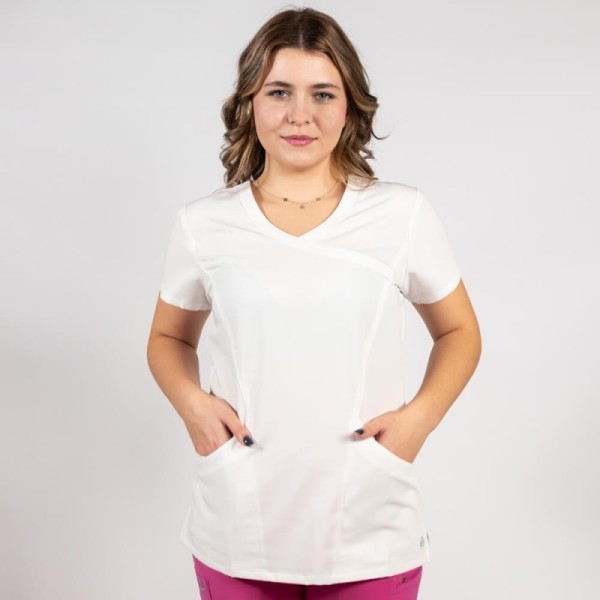 Costum medical Lotus Flex, stretch, alb/fucsia orhidee, TRS-NP13 TS-SP3