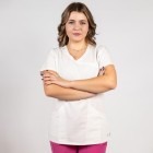 Costum medical Lotus Flex, stretch, alb/fucsia orhidee, TRS-NP13 TS-SP3