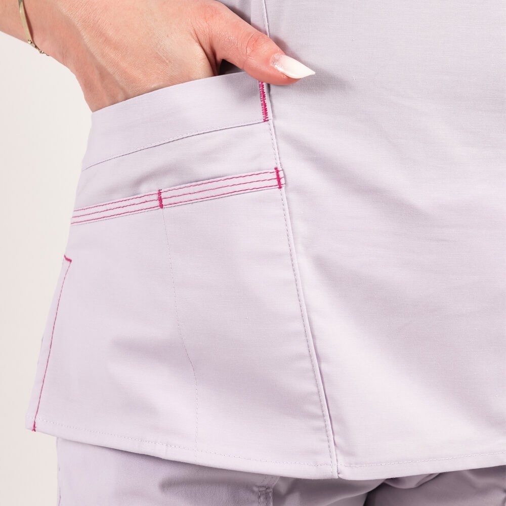 Bluza medicala Lotus Flex, stretch, mov deschis, CVC-NP4