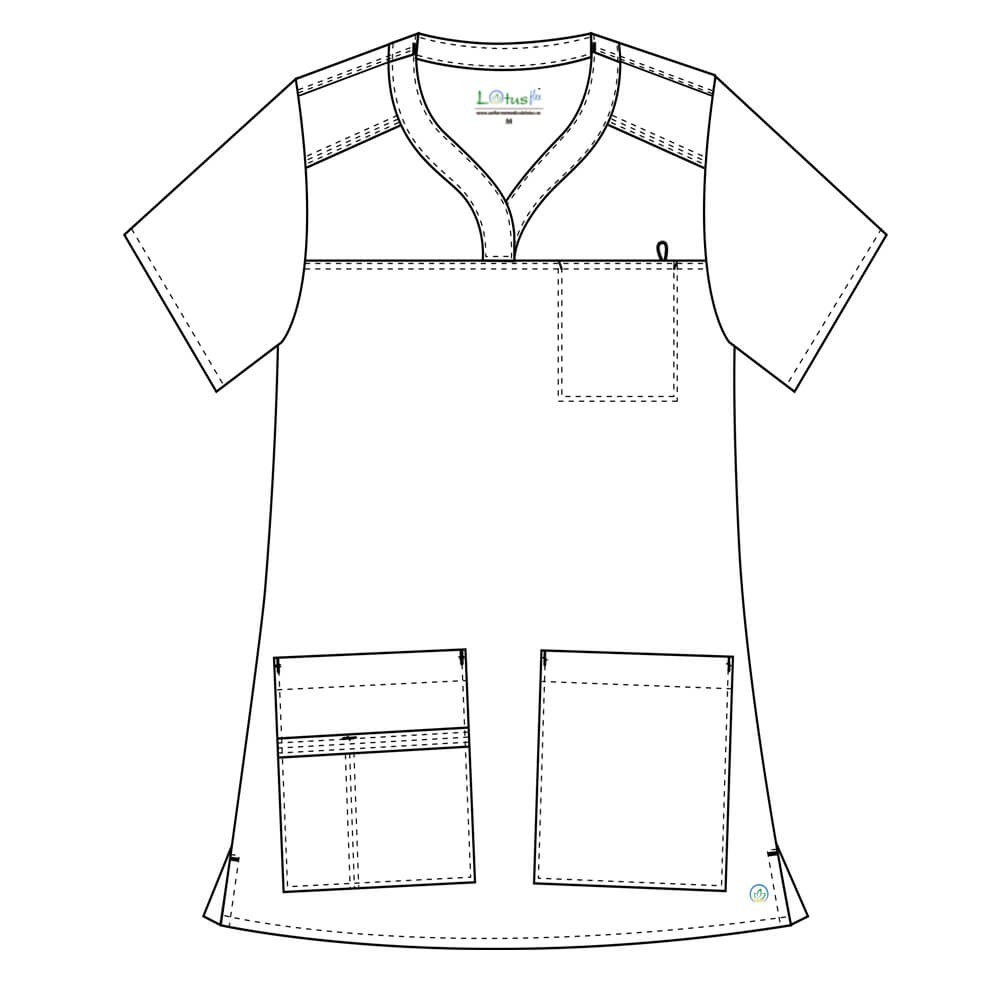 Bluza medicala Lotus Flex, stretch, wine, CVC-NP3