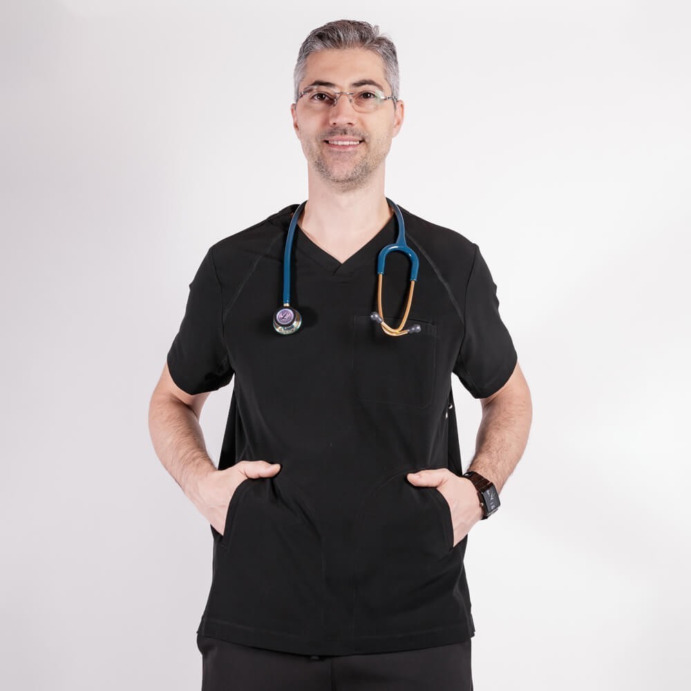 Costum medical Lotus Flex, stretch, negru, TS-NP9 TRS-SP9