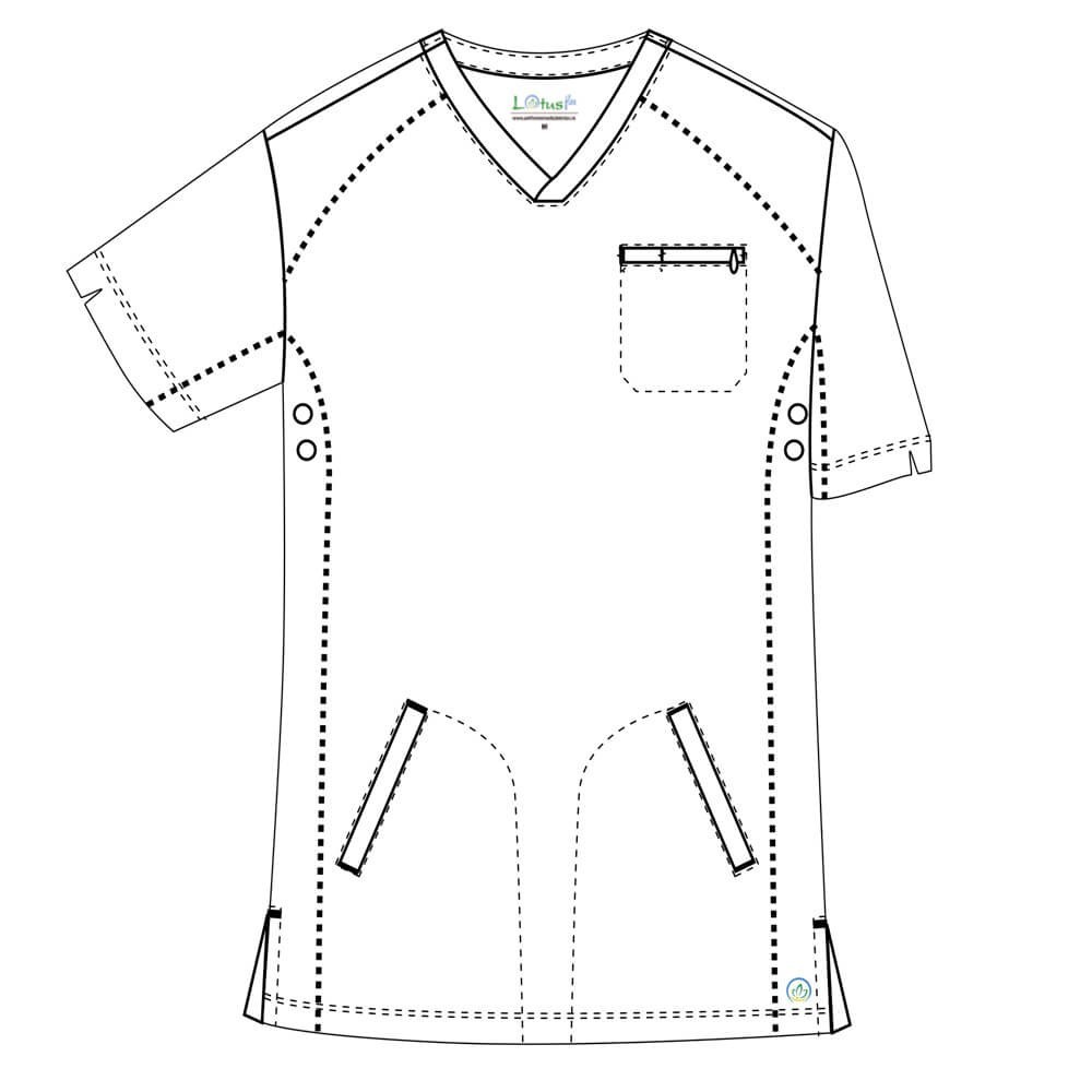 Costum medical Lotus Flex, stretch, negru, TS-NP9 TRS-SP9