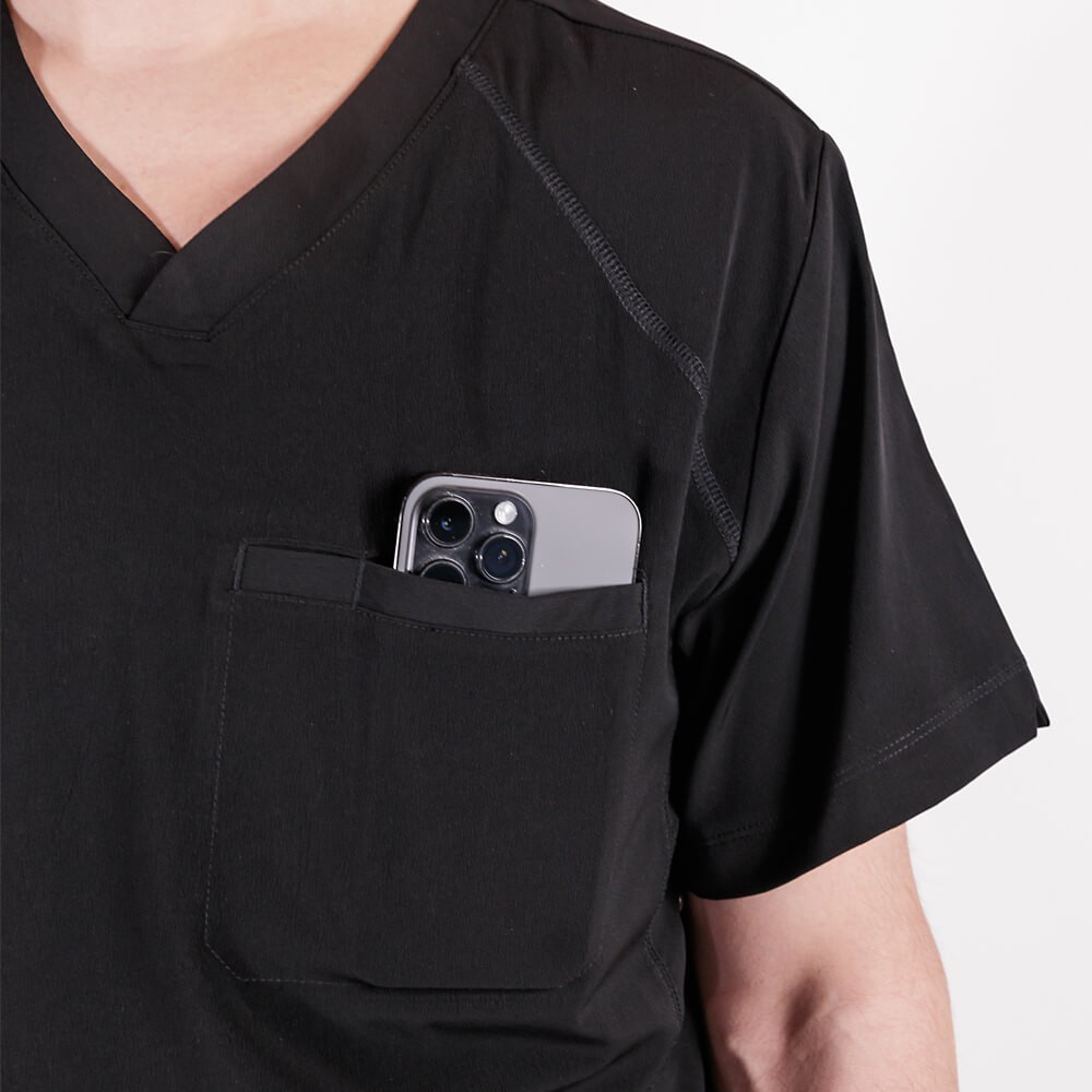 Bluza medicala Lotus Flex, stretch, negru, TS-NP9