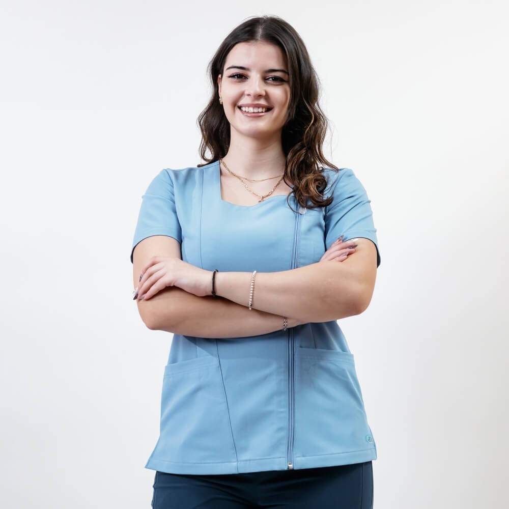 Costum medical Lotus Flex, stretch, albastru ciel/bleumarin, TRS-NP11 TRS-SP4-V3