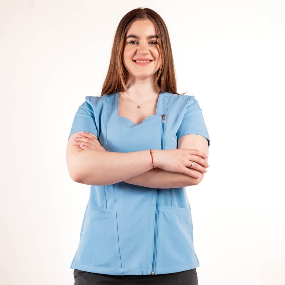 Costum medical Lotus Flex, stretch, albastru ciel/bleumarin, TRS-NP11 TRS-SP4-V3