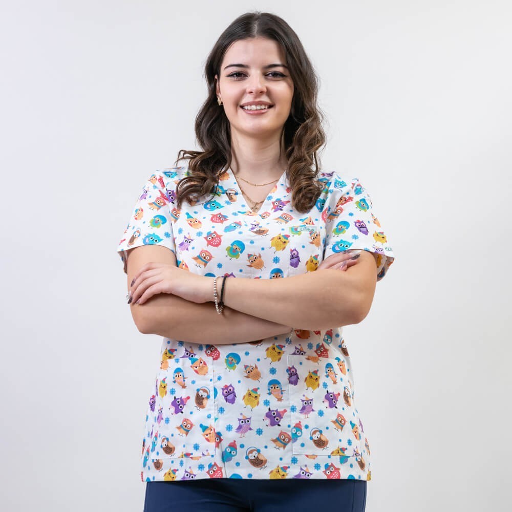 Bluza medicala imprimata Lotus 1
