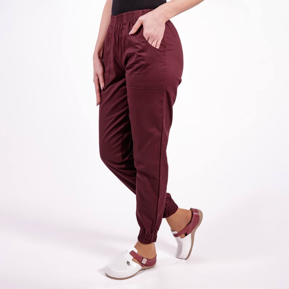 Costum Lotus 1, bluza cu fermoar, pantaloni cu elastic in talie si manseta, visiniu