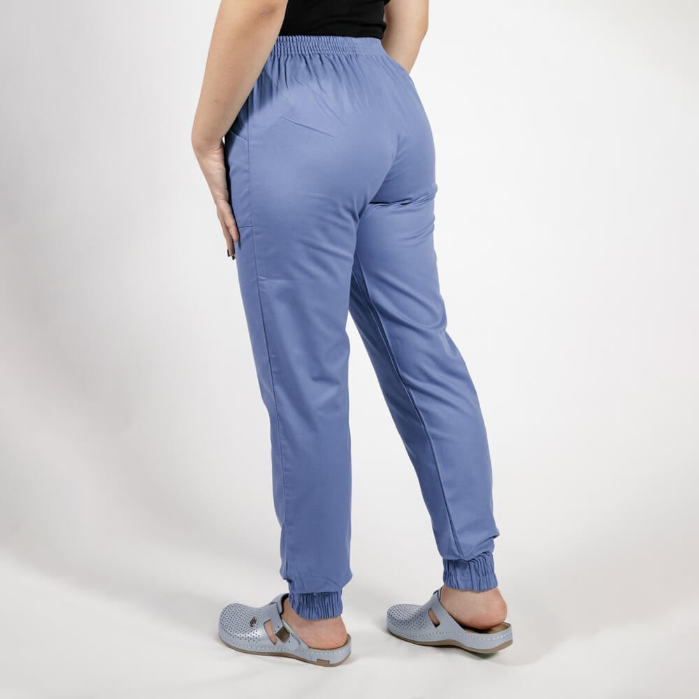 Costum Lotus 2, bluza kimono, pantaloni cu elastic in talie si manseta, albastru ciel