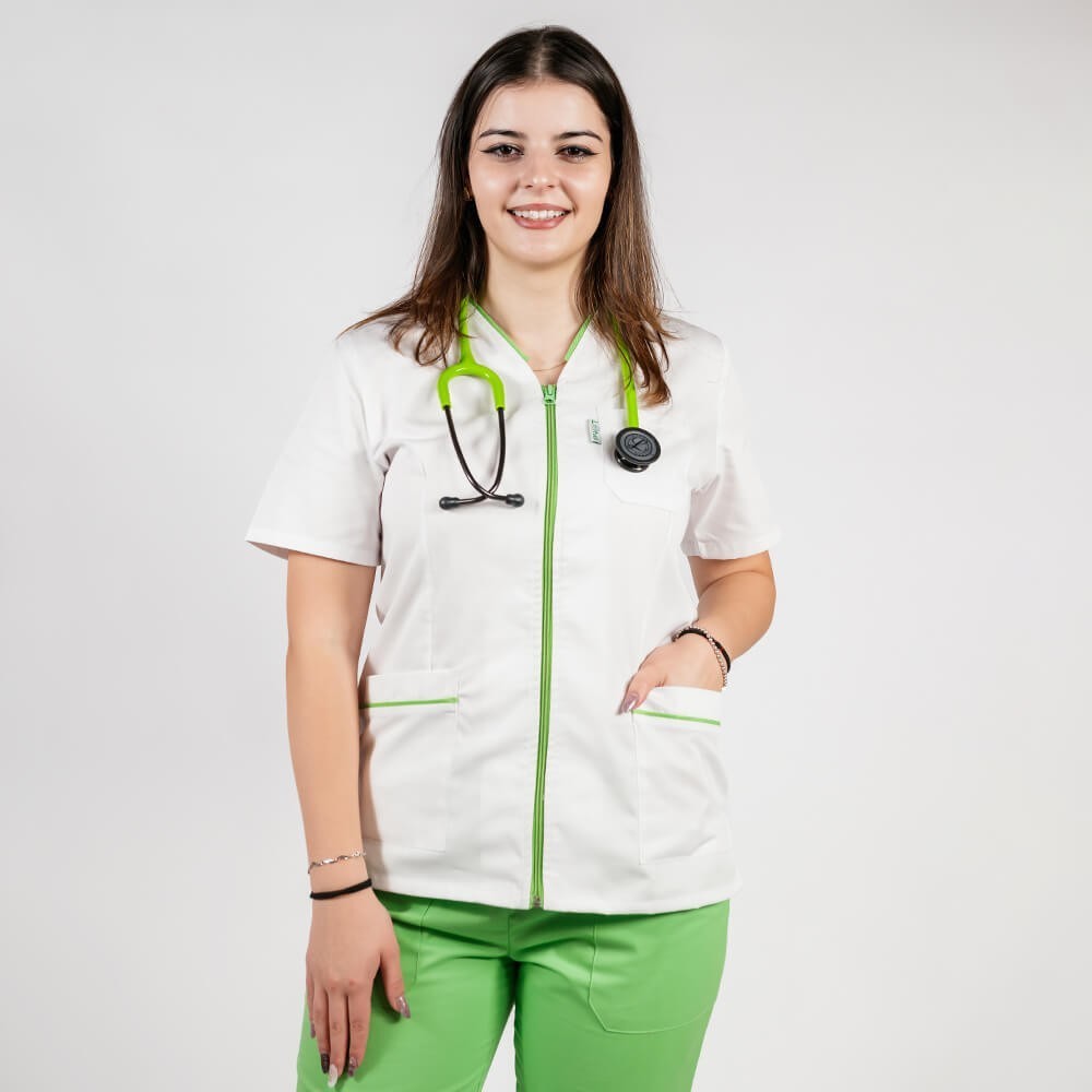 Bluza in V cu fermoar