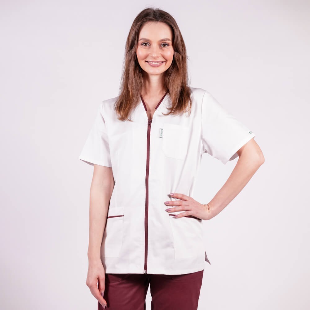 Bluza in V cu fermoar